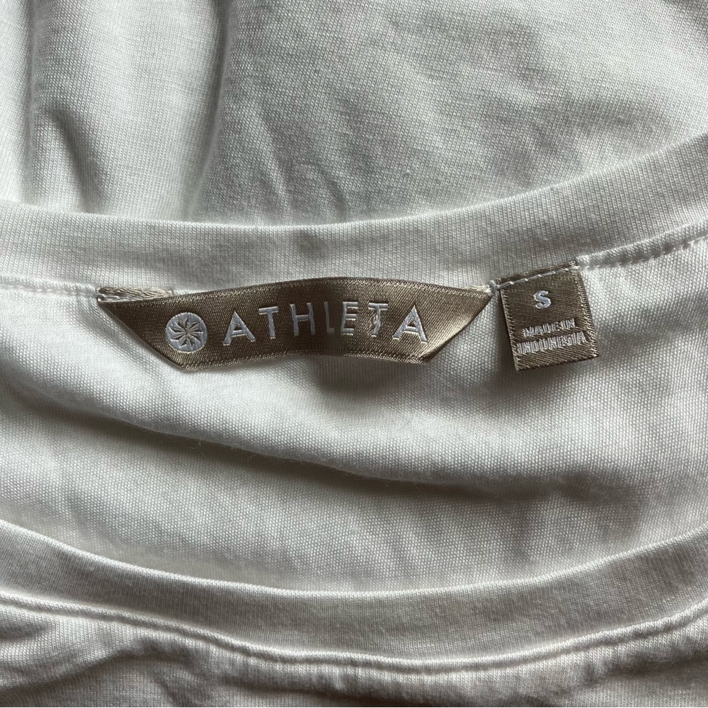 Athleta Short Sleeve Carefree White Tee Cotton Dress size Small - Picture 7 of 7